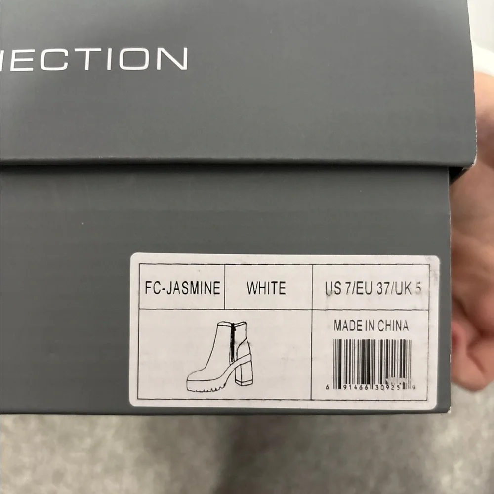 French Connection White Ankle Boots